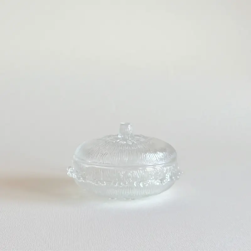 Baroque Glass Sugar Bowl | Bubble Lace Rim