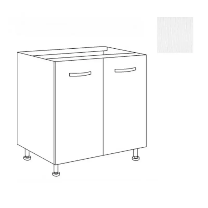 Base cucina 80x60x82 due ante bianco frassinato
