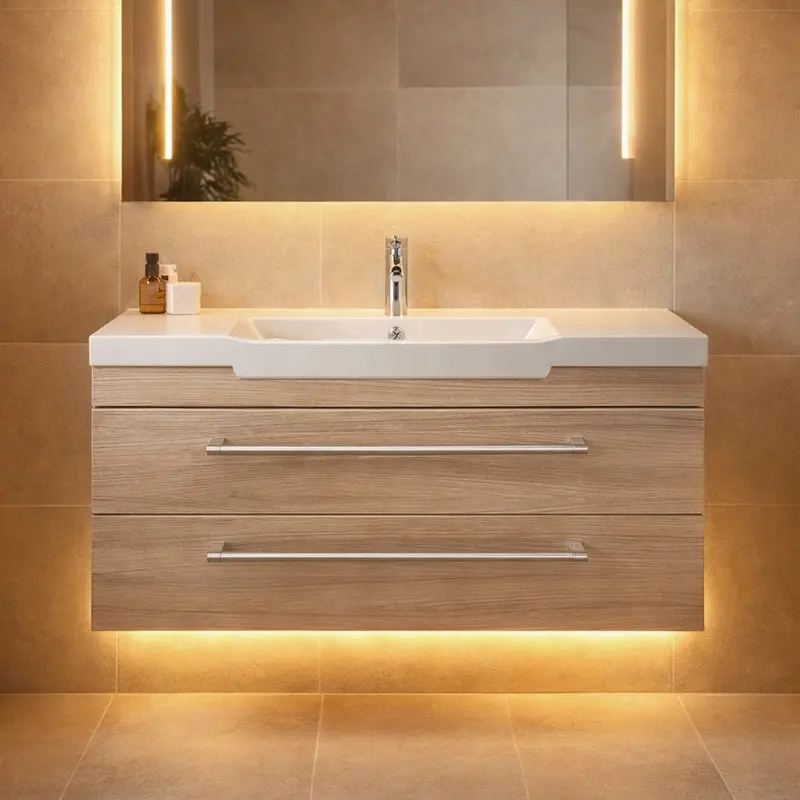 Base mobile Amanda con 2 cassetti in palissandro larice