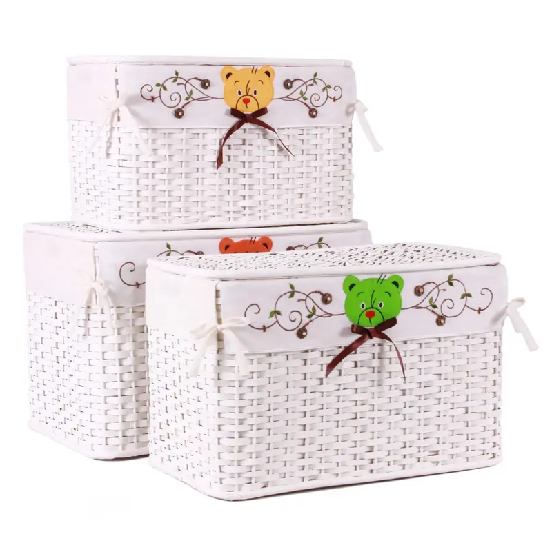 Baule in rattan orsetti 65X40H42 in set di 3