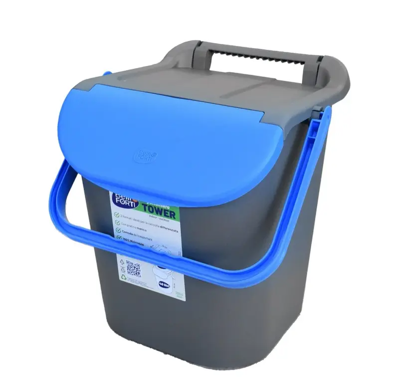 BELLI E FORTI PATTUMIERA TOWER CON MANIGLIONE 30LT BLU