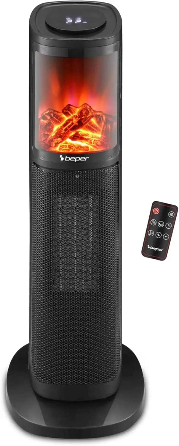 Beper Termoventilatore ceramico a colonna - fiamma LED
