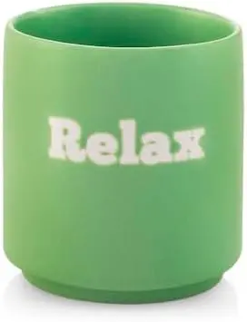 Bicchiere in Ceramica Verde con Scritta "Relax" - Capacità 200 ccH&H