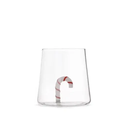 Bicchiere in vetro borosilicato 48 cl con decoro Candy CaneH&H