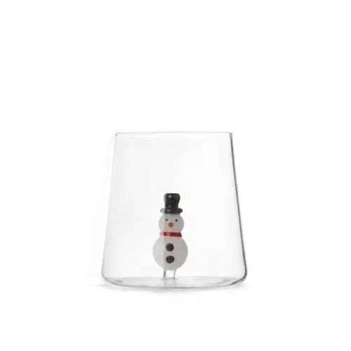 Bicchiere in vetro borosilicato 48 cl con decoro Pupazzo di neveH&H