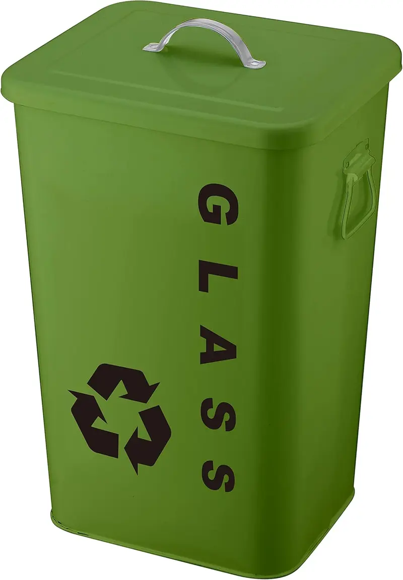 Bidone glass in acciaio capacitâ?¦ 26 lt verde