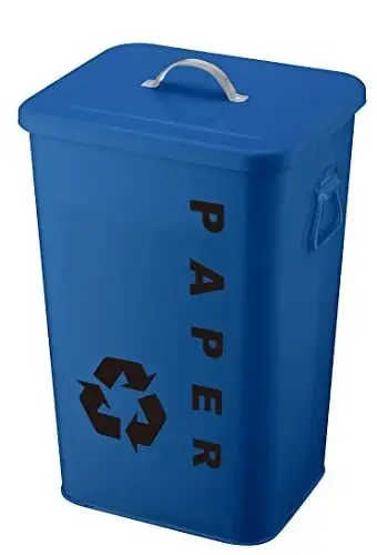 Bidone paper in acciaio capacitâ?¦ 26 lt blu