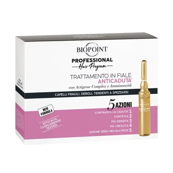 BIOPOINT TRATTAMENTO IN FIALE 10X7ML ANTICADUTA DONNA 5 AZIONI CAPELLI FRAGILI,DEBOLI,TENDENTI A SPEZZARSI