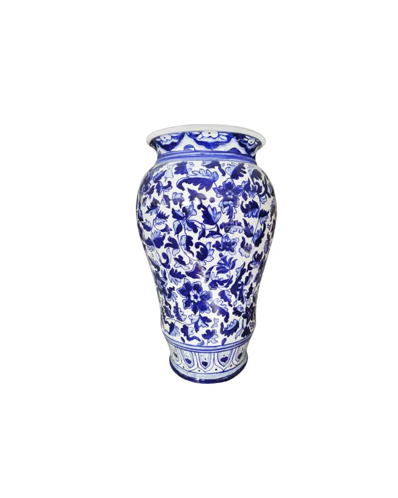 Blue and White Floral Ceramic Umbrella Stand