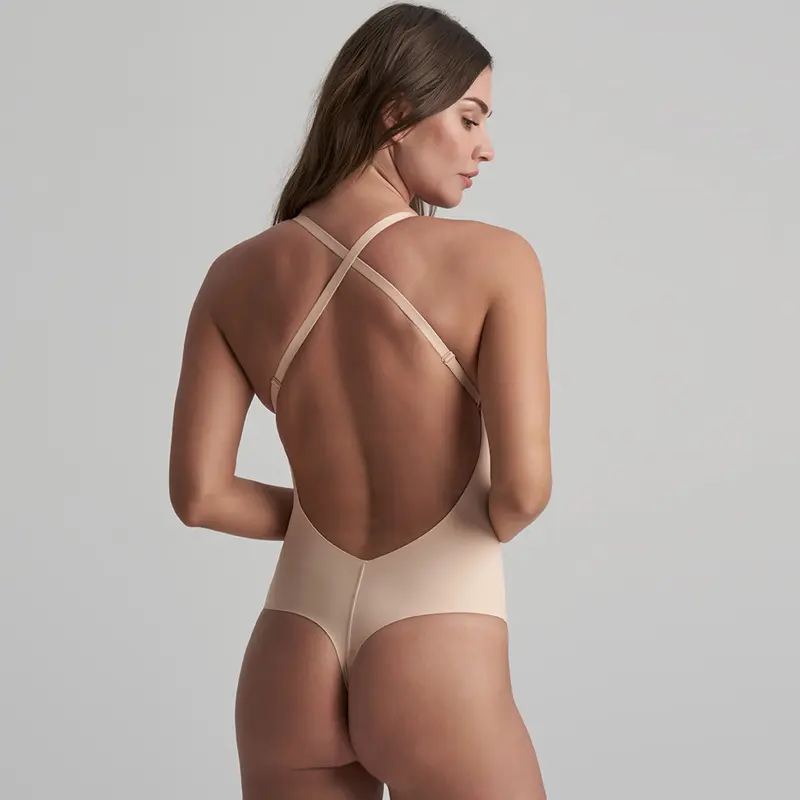 Body modellante senza cuciture scollato sul retro - Low Back Body Suite Thong