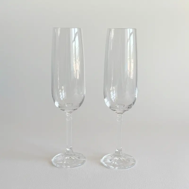 Bohemian Crystal Champagne Flutes | Set of 2