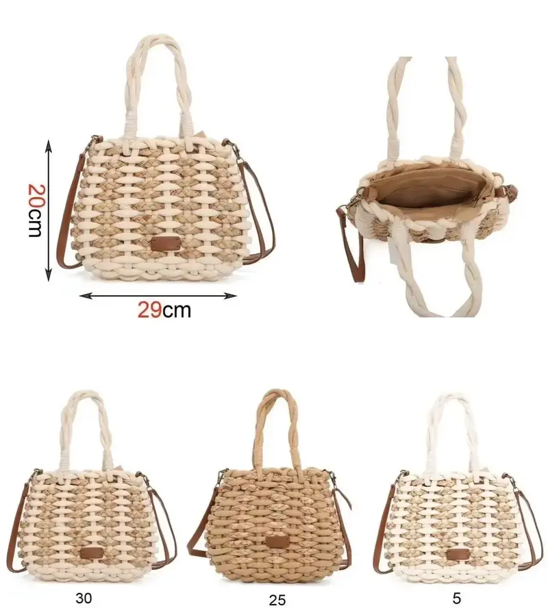 Borsa paglia con mano