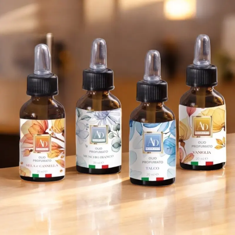 Bottiglia Olio Essenziale con Contagocce da 20 ml – Assortita 6 Fragranze