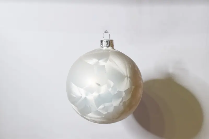 Box da 6 Decoro per Albero di Natale Pallina diam. 8 cm in vetro soffiato Color effetto GHIACCIO Made in EU 3€ cad.
