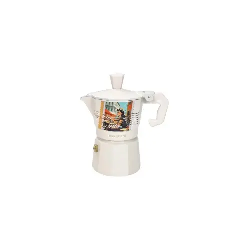 Brandani CAFFETTIERA LA DOLCE VITA AVORIO 1 TAZZA ALLUMINIO