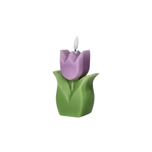 Brandani Candela LED Tulipano 15cm in Paraffina colore viola