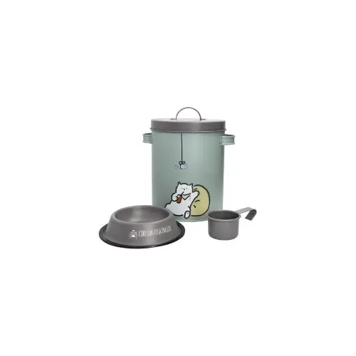 Brandani CONTENITORE PET CARTA DA ZUCCHERO C/CIOTOLA E MISURINO GRIGIO METAL