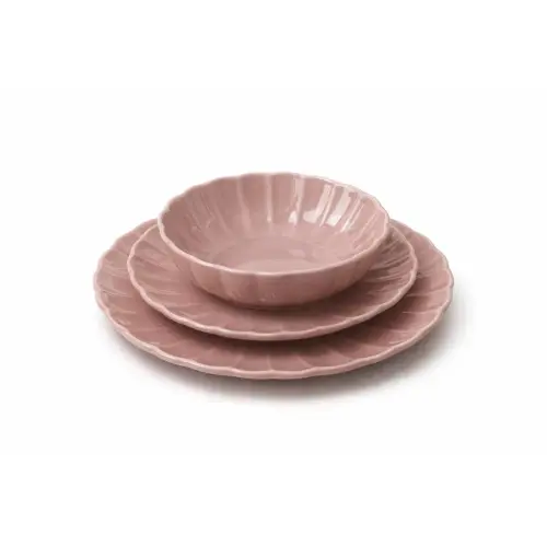 Brandani set piatti 18 pezzi calipso cipria stoneware
