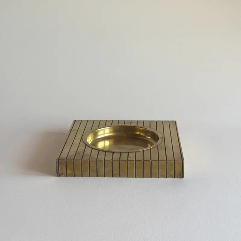 Brass Ashtray | Brutalist · Striped