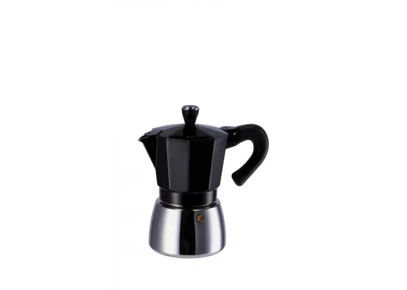 Caffettiera in alluminio per induzione 6 tazze colore nera