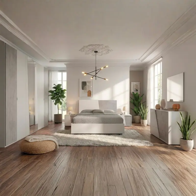 Camera da letto Fadri colore grigio ghiaccio e ossido grigio scuro