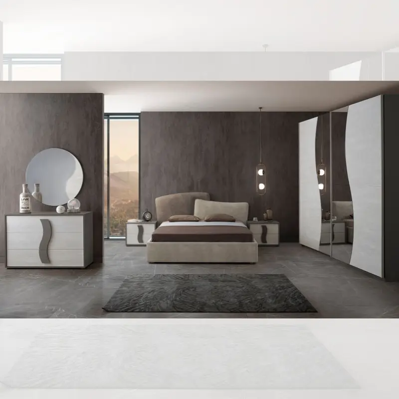 Camera da letto Twin con letto contenitore colore grigio