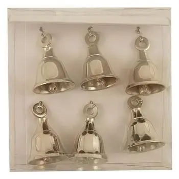 CAMPANELLE DECORATIVE SET DI 6 PEZZI IN SCATOLA PVC CM 4X4