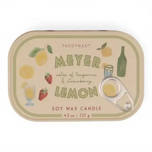 Candela in latta con stampa al limone Bistro da 127 g (4,5 oz) - Limone Meyer