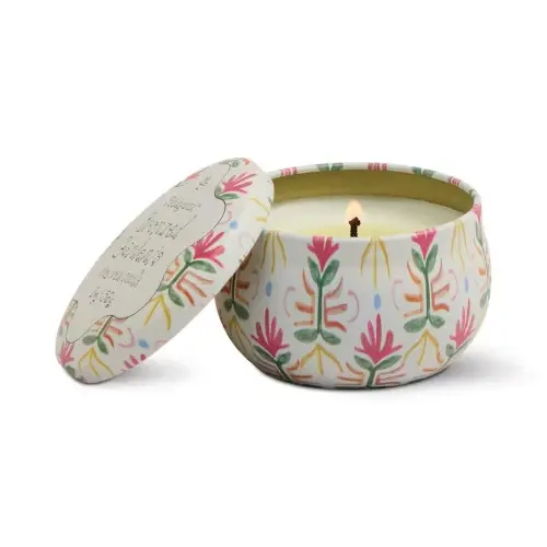 Candela in latta stampata Tulipano 56 g (2 oz) - Gardenia bronzata