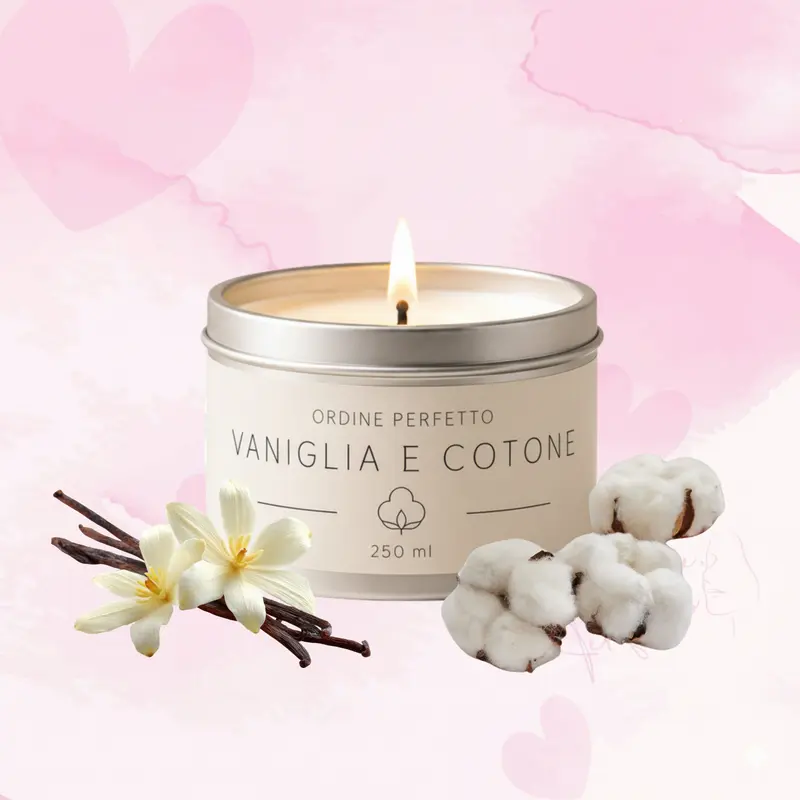 Candela profumata - Vaniglia e cotone