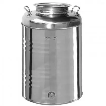 CAPALDO FUSTO INOX PER OLIO 50LT ASI 304 AGGRAFFATO CON PREDISPOSIZIONE RUBINETTO