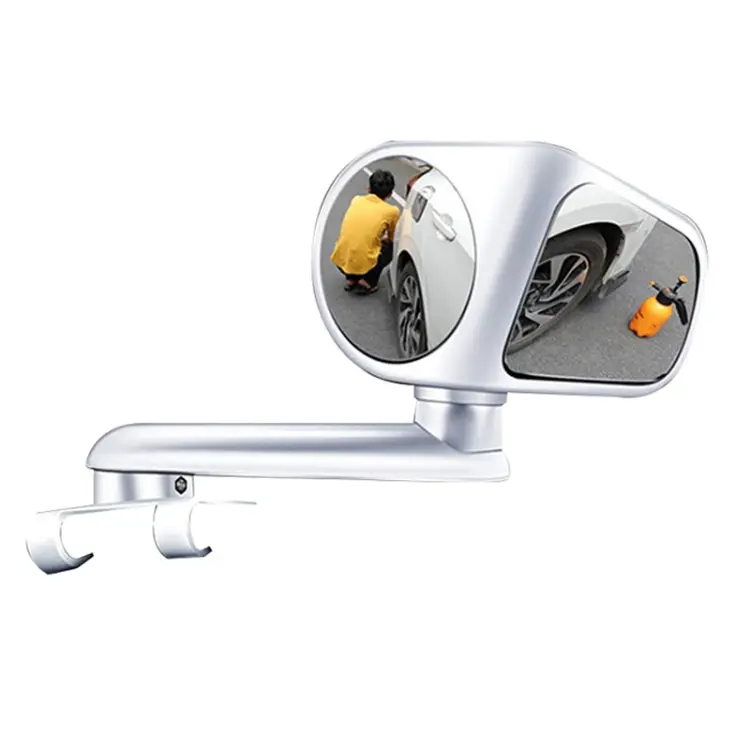 Car Auxiliary Mirror Multi-Function Wide-Angle Rear View Reversing Mirror(White Right)