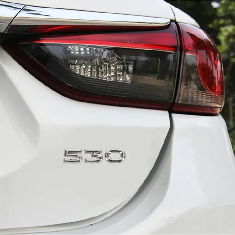Car Number 530 Metal Personalized Decorative Stickers, Size