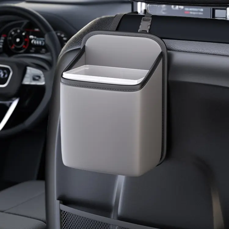 Car Seat Storage Bag With Waterproof Bucket Car Storage Multifunctional Trash Can(Grey)