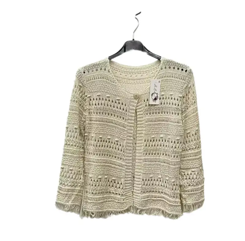 Cardigan in maglia traforata