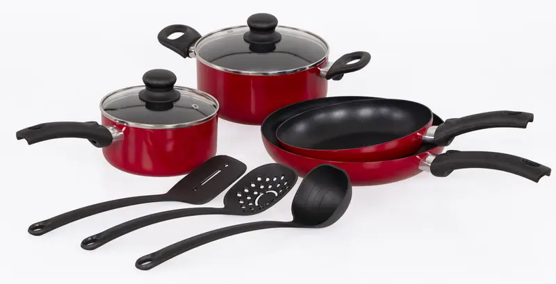 Casa Collection Batteria 9 Pezzi Mareva Rosso