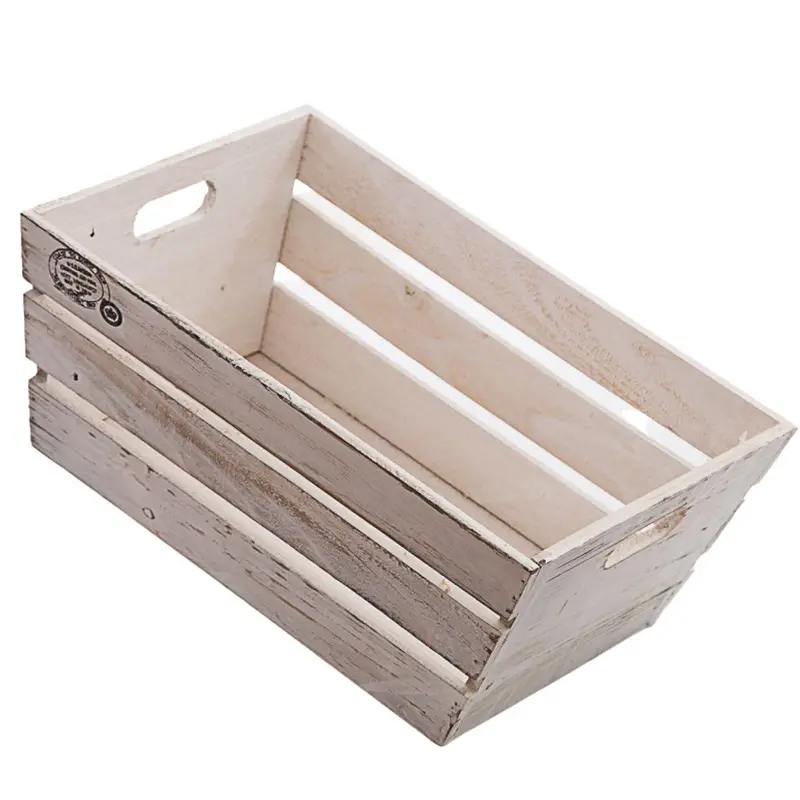 Cassetta in legno bianca 40X27H17