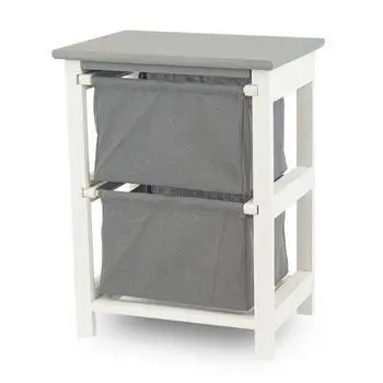 CASSETTIERA DA ASSEMBLARE 2 CASS.BIA/GRI.CM.38X28XH49