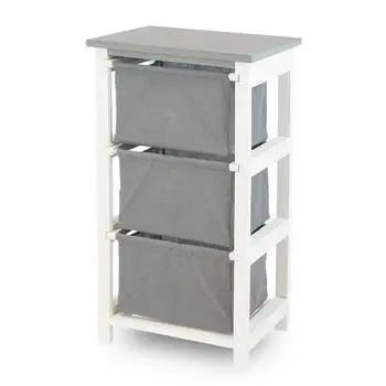 CASSETTIERA DA ASSEMBLARE 3 CASS.BIA/GRI.CM.38X28H68