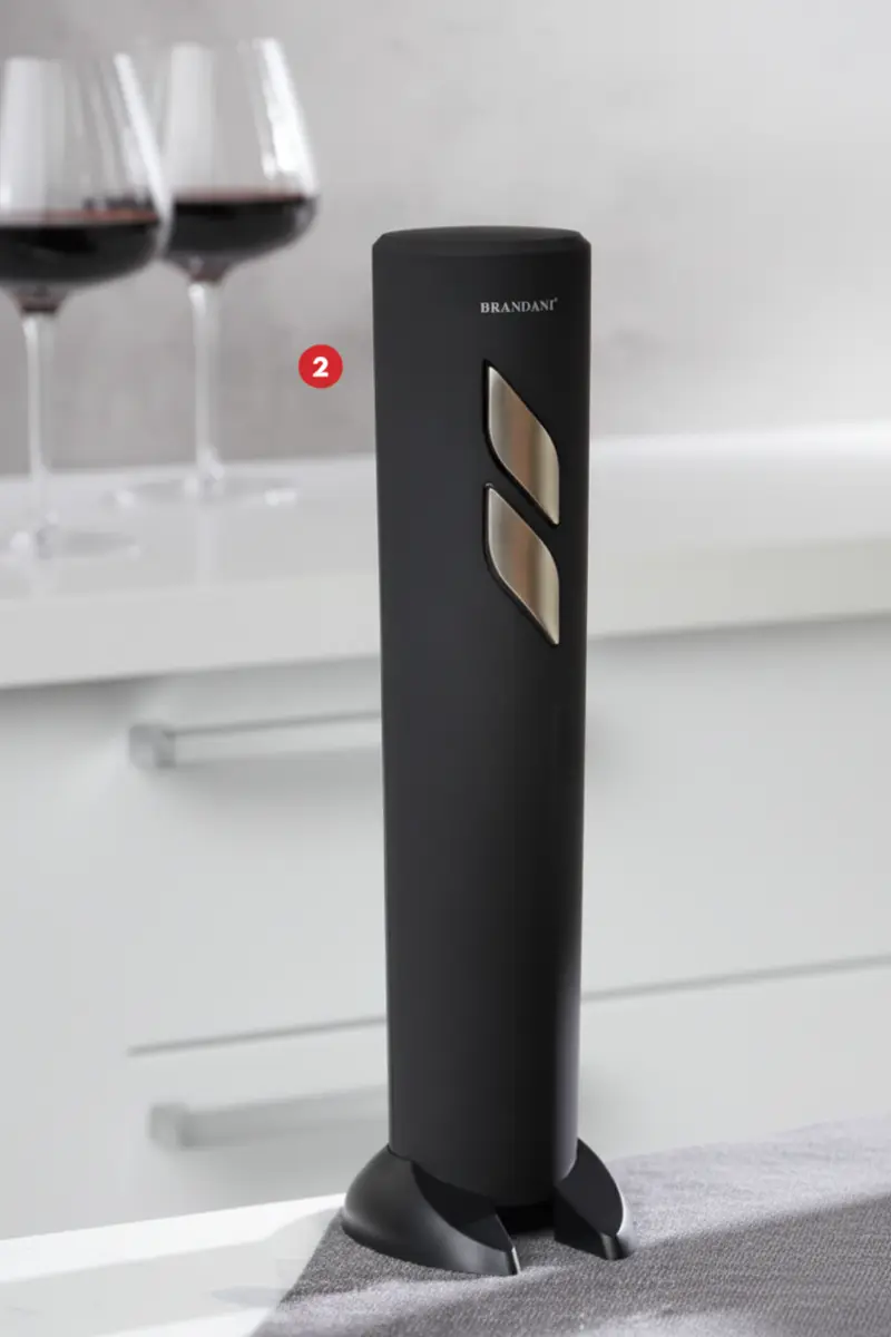 Cavatappi elettrico nero soft touch – con taglia capsule – ABS Brandani