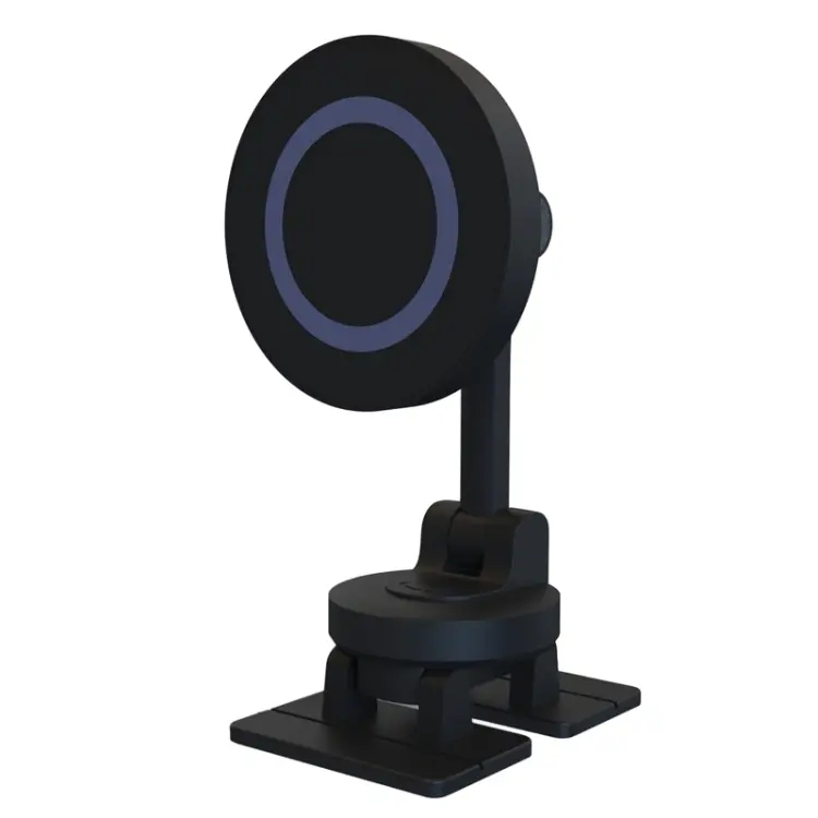Center Console 360 Rotating Magnetic Car Phone Holder Zinc Alloy Automotive Navigation Bracket(Black)