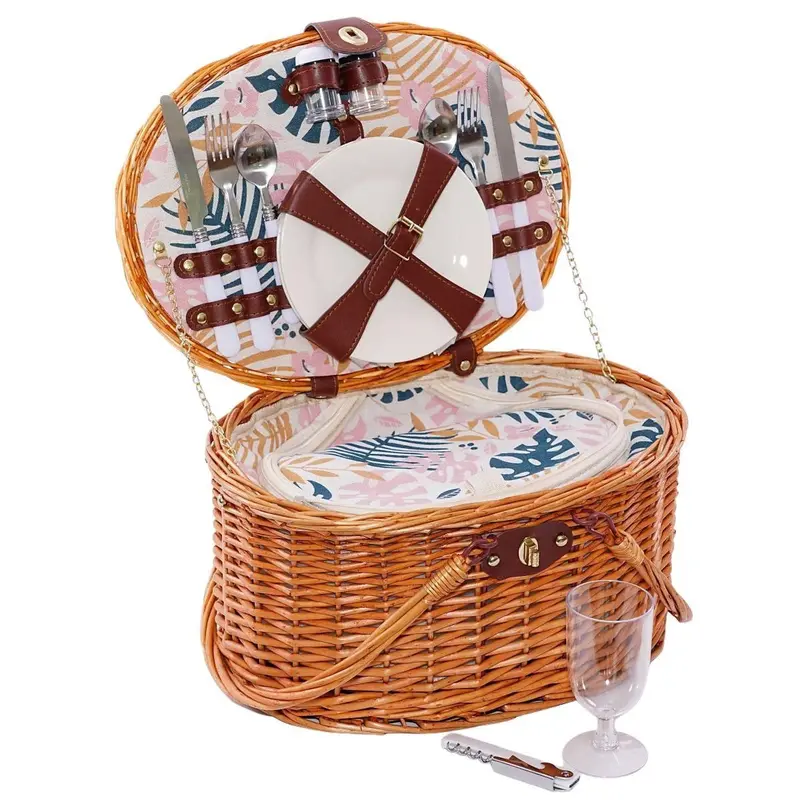 Cesto da picnic ovale in vimini 40X29H22