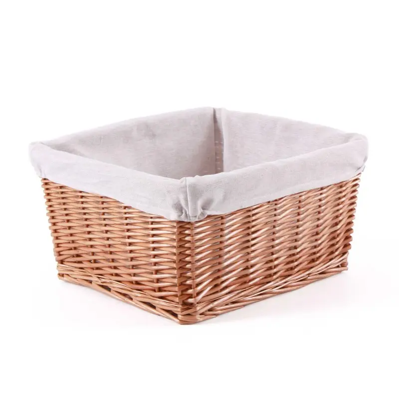 Cesto per bici in vimini bollito foderato 39X34H20