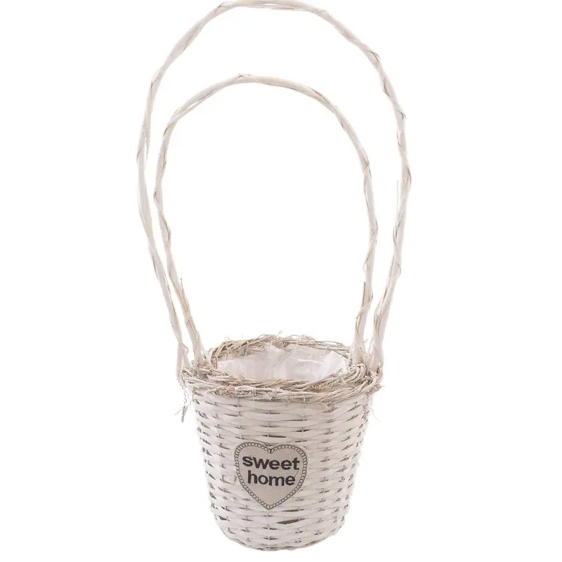 Cesto sposi in vimini bianco Ø25H58 in set di 2