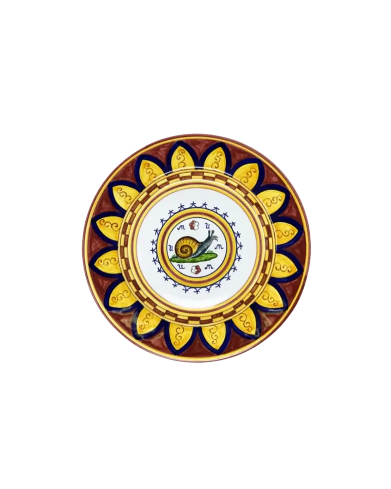 Chiocciola Brown With Yellow Pattern Imperial Plate Set