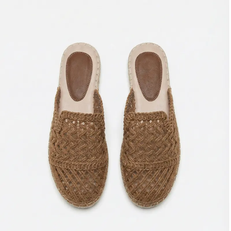Ciabatta espadrilles chiuse in macramè - 18046-0