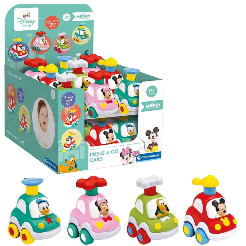 CLEMENTONI DISNEY BABY PRESS AND GO CARS NEW