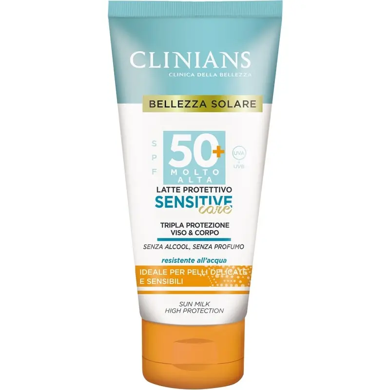 CLINIANS BELLEZZA SOLARE LATTE PROTETTIVO SENSITIVE CARE SPF50+ MOLTO ALTA 150ML