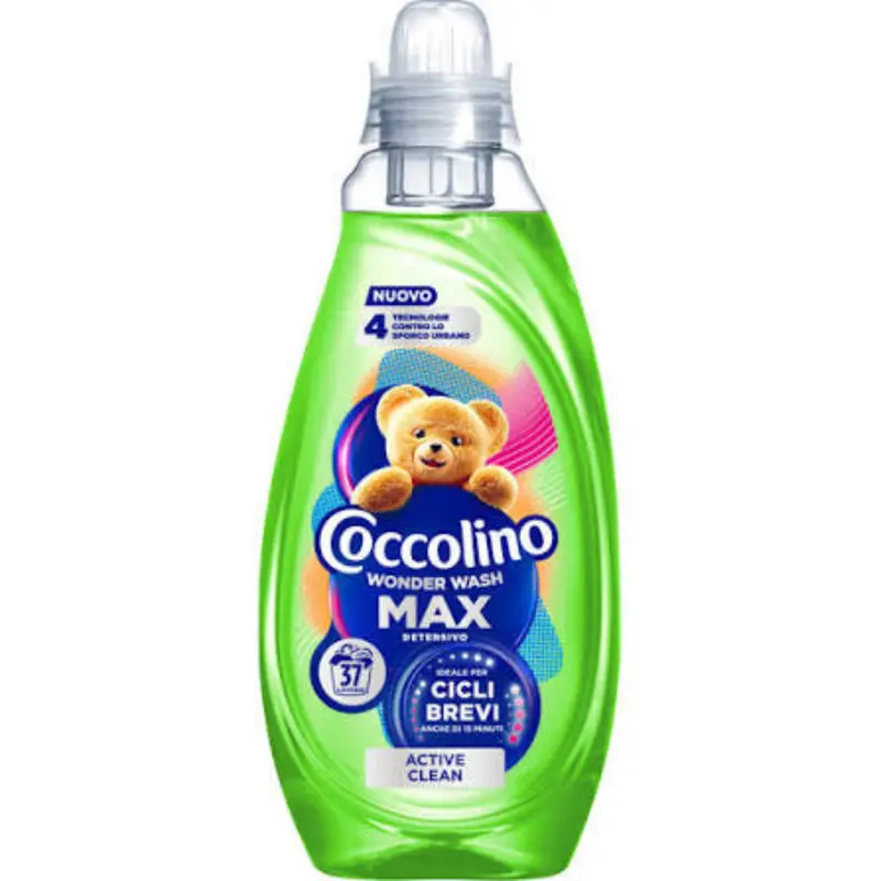 COCCOLINO WONDER WASH MAX DETERSIVO 1,480L 37 LAVAGGI ACTIVE CLEAN