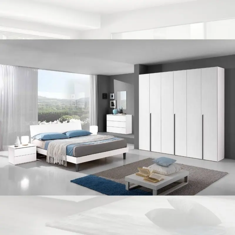 Comodino Manitoba 2 cassetti colore bianco